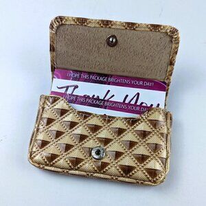 Brown/Gold Geometric Business Card Holder